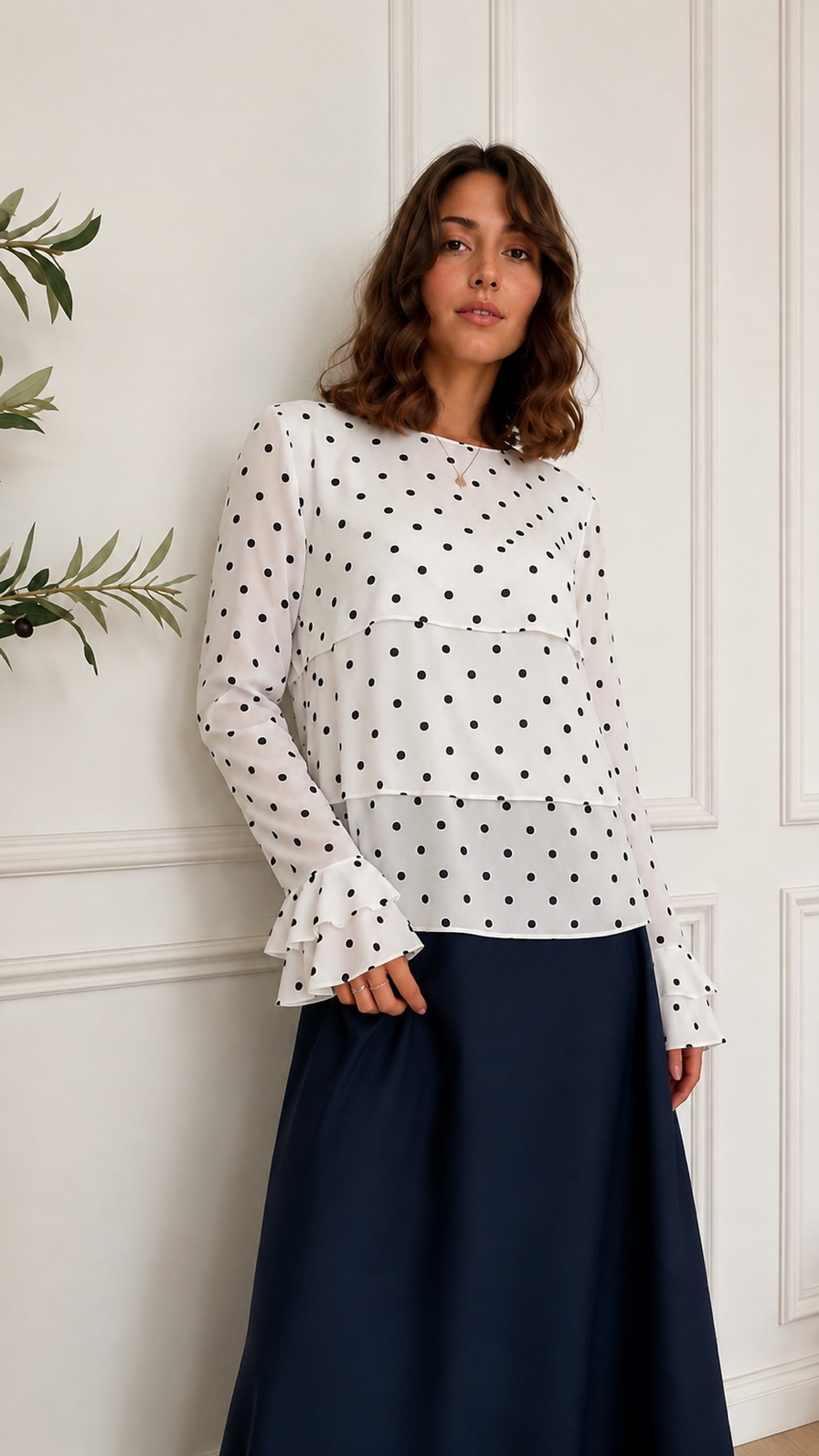 ELLA's Polka Dots WAVES BLOUSE